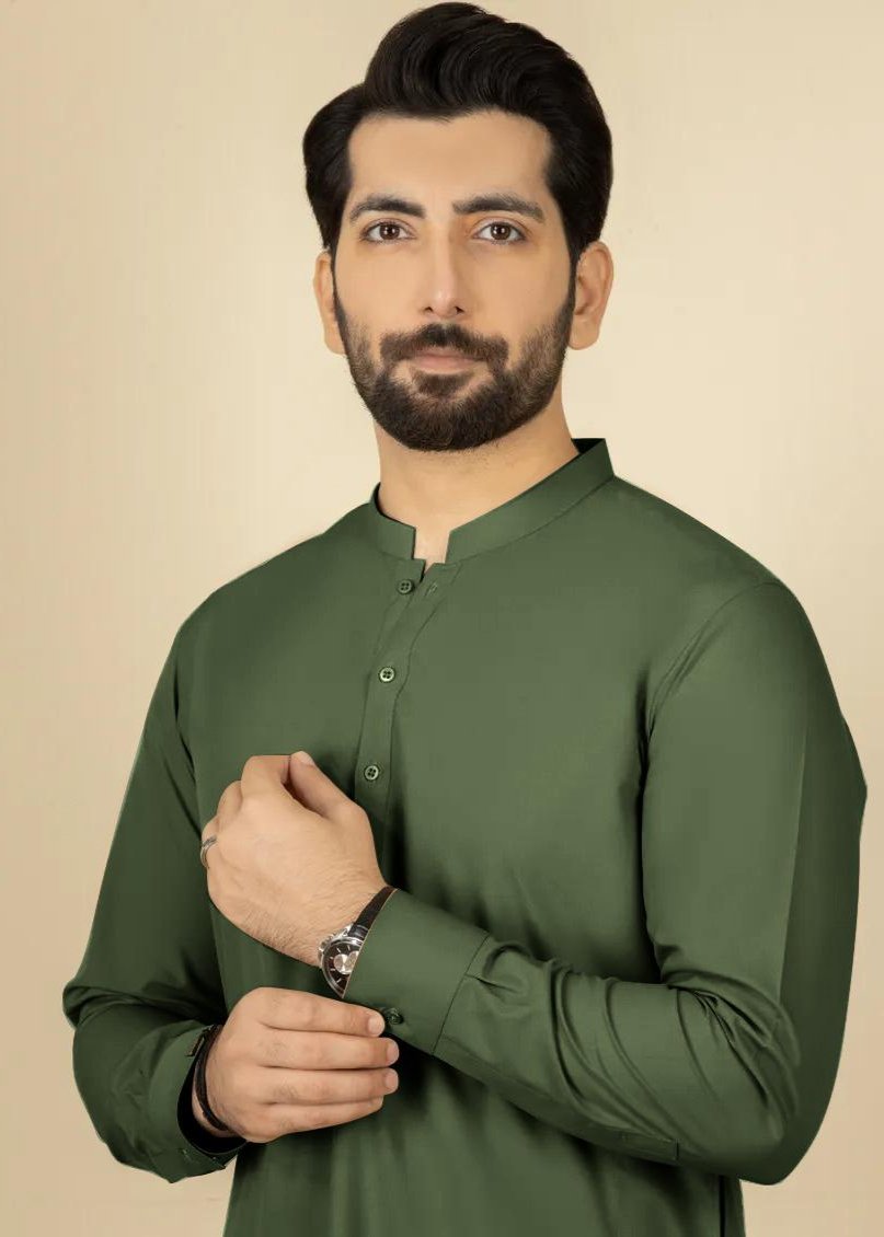 (GREEN SHADE) Winter Unstitched Men's Suit