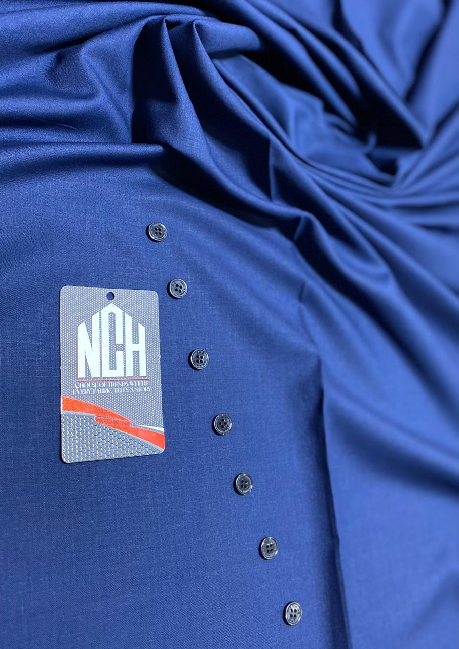 (ROYAL BLUE SHADE) Winter Unstitched Men's Suit