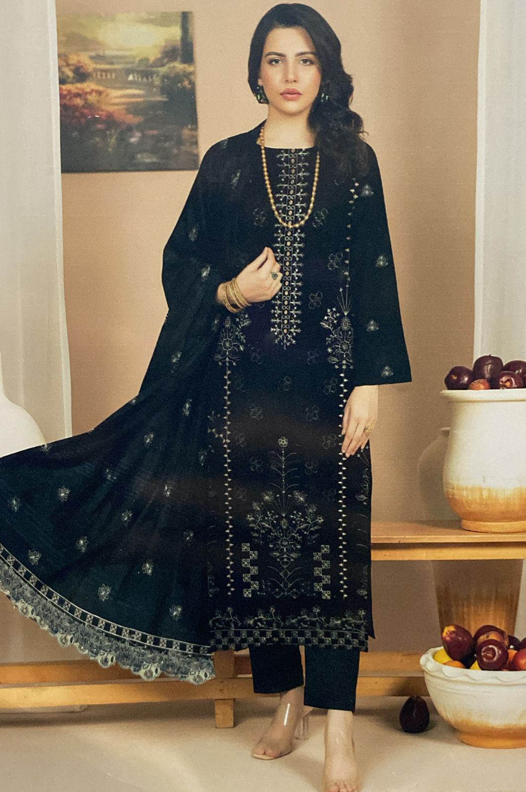 Doria dhanak embroidered ladies suit by MAHAY
