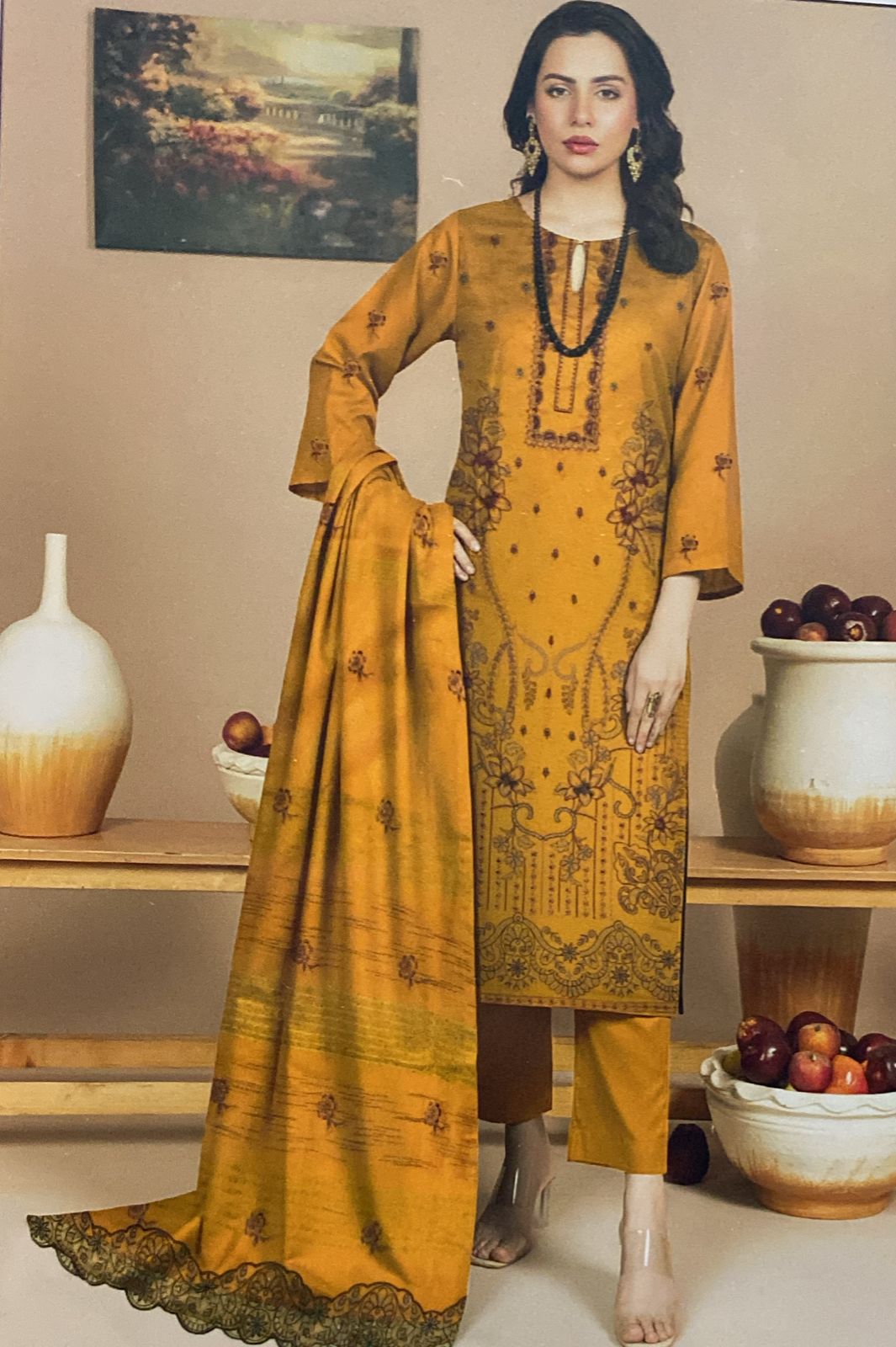 Doria dhanak embroidered ladies suit by MAHAY